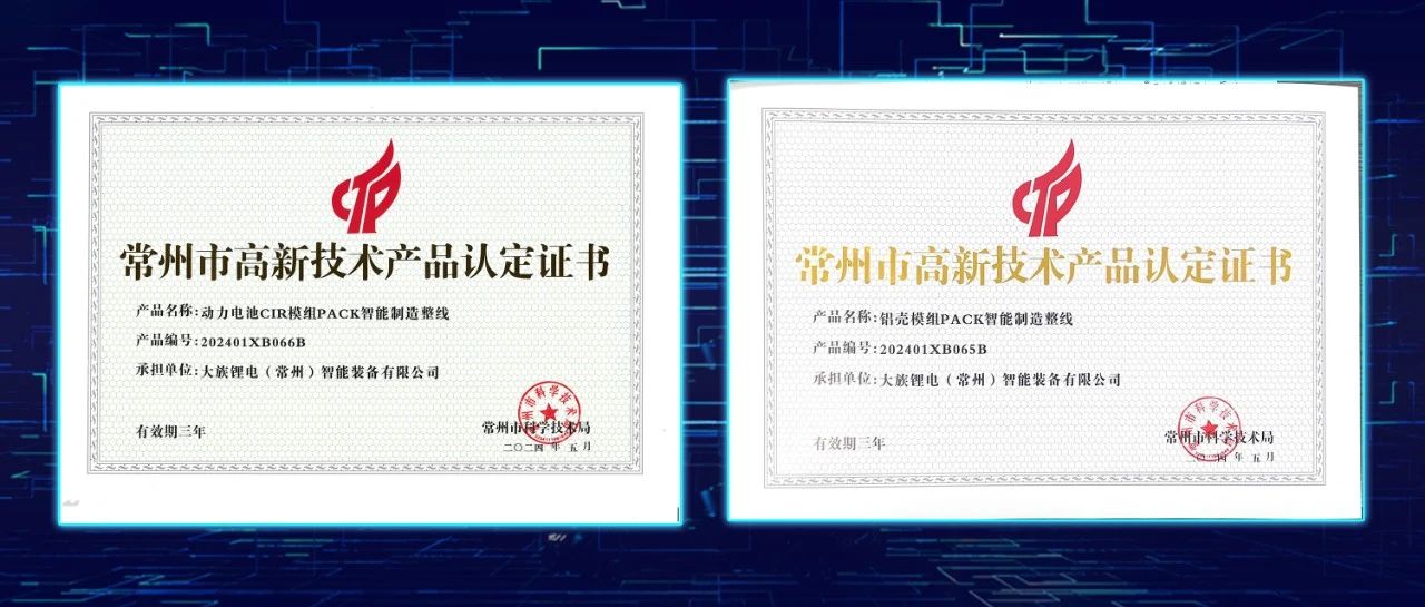 beat·365(中国)-官方网站锂电两款产品荣获“常州市高新技术产品认定证书” 